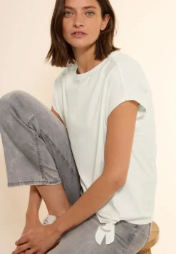 T-Shirt mit Dekosteinen vanilla white
