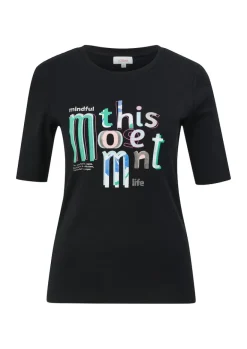 T-Shirt mit Frontprint schwarz