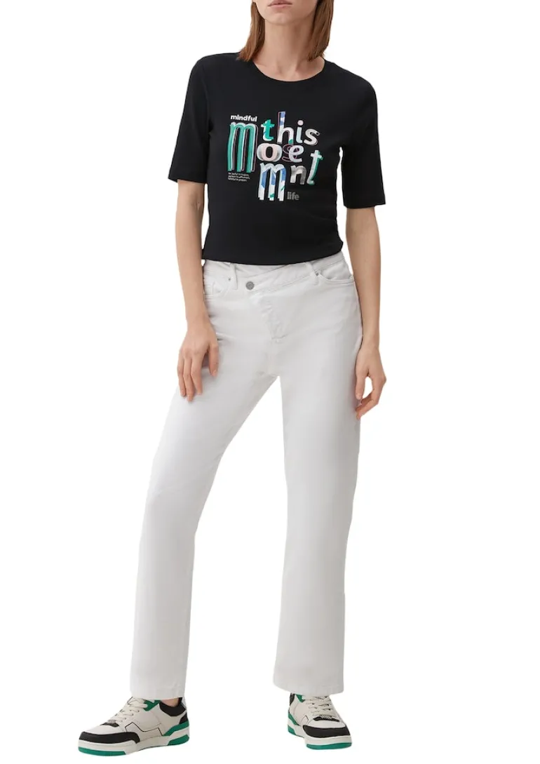 T-Shirt mit Frontprint schwarz
