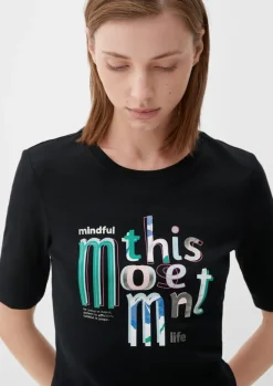T-Shirt mit Frontprint schwarz