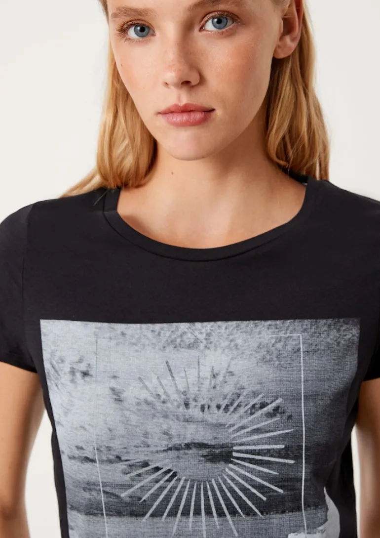 T-Shirt mit Frontprint schwarz