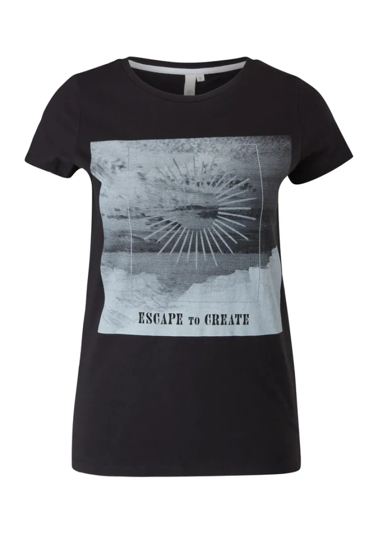 T-Shirt mit Frontprint schwarz