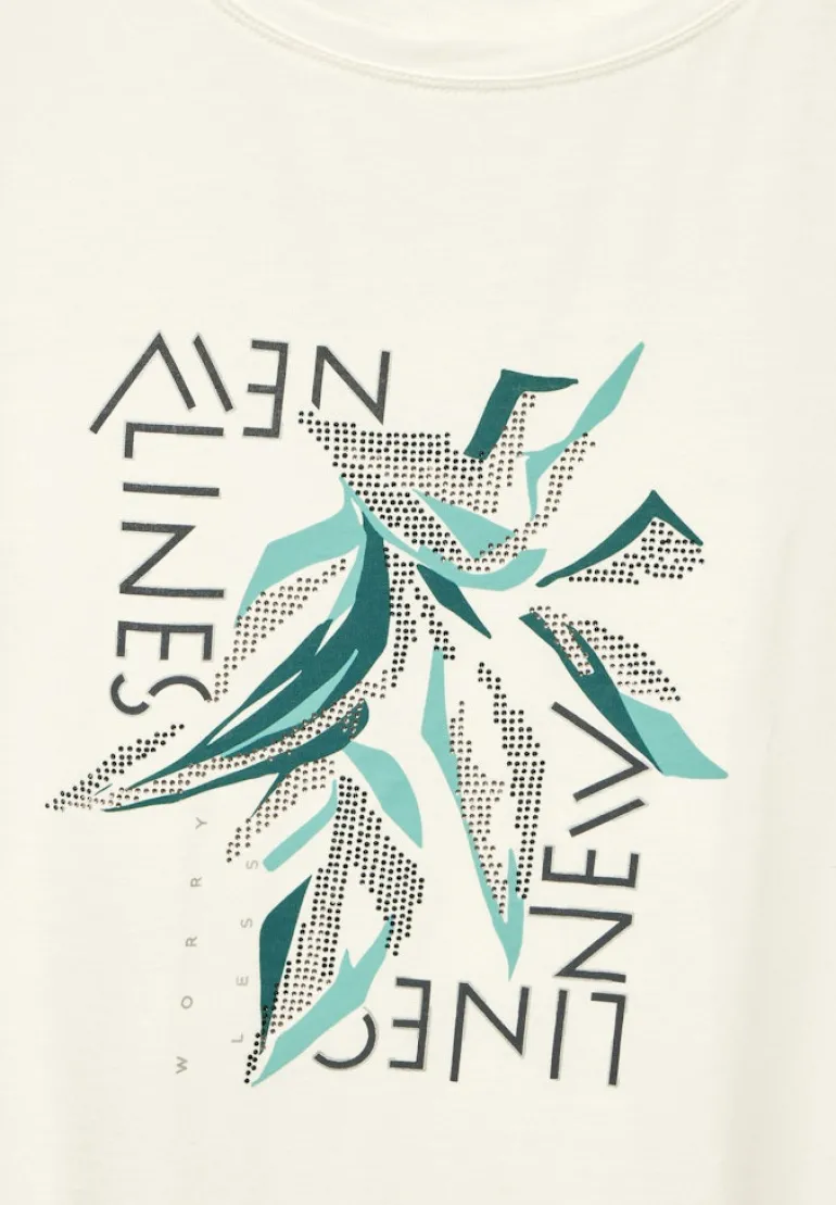 T-Shirt mit Frontprint vanilla white