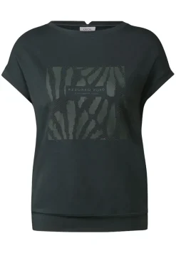 T-Shirt mit Glitzer-Print slate khaki