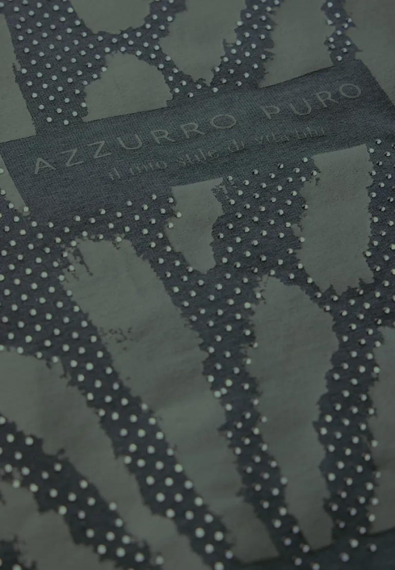 T-Shirt mit Glitzer-Print slate khaki