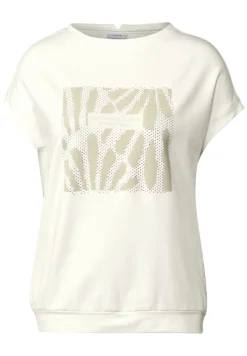 T-Shirt mit Glitzer-Print vanilla white