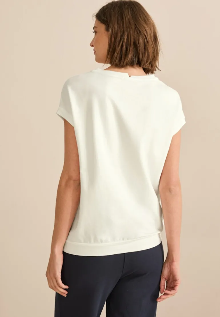T-Shirt mit Glitzer-Print vanilla white