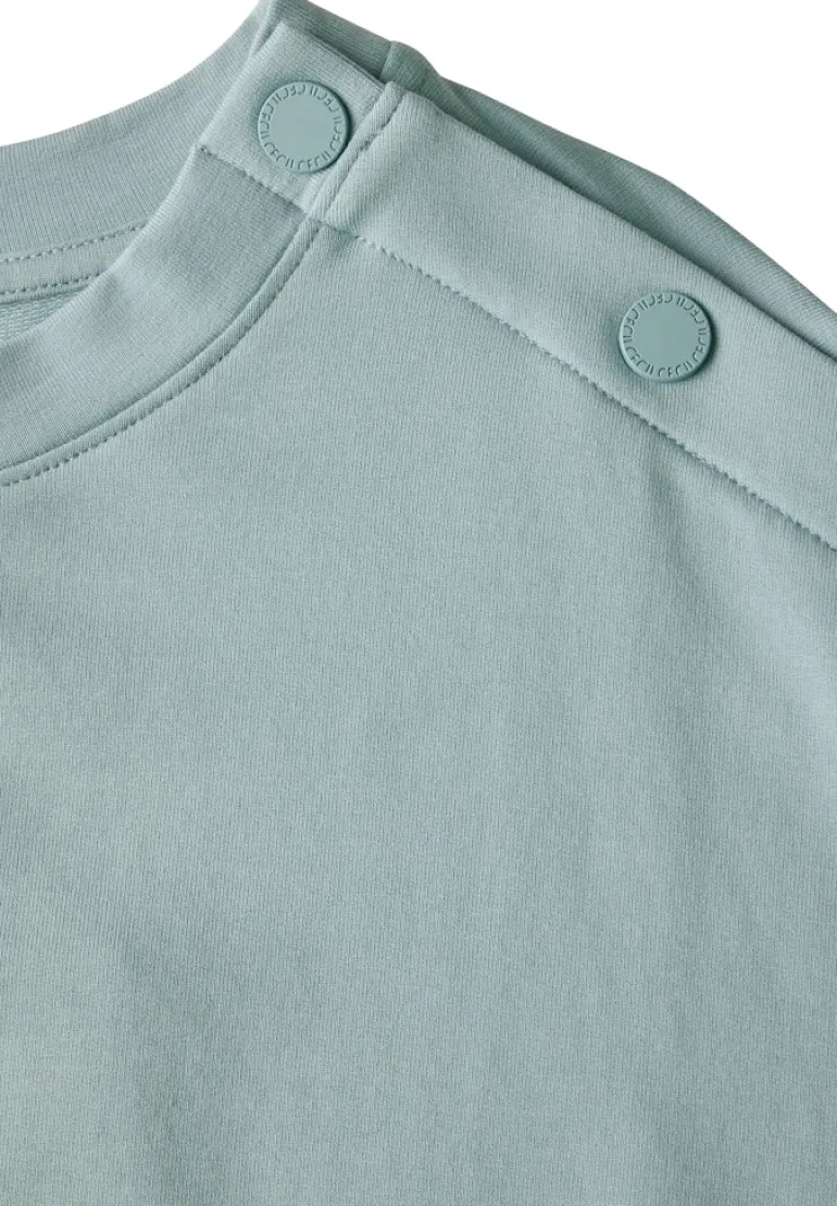 T-Shirt mit Knopfdetail cool salvia green