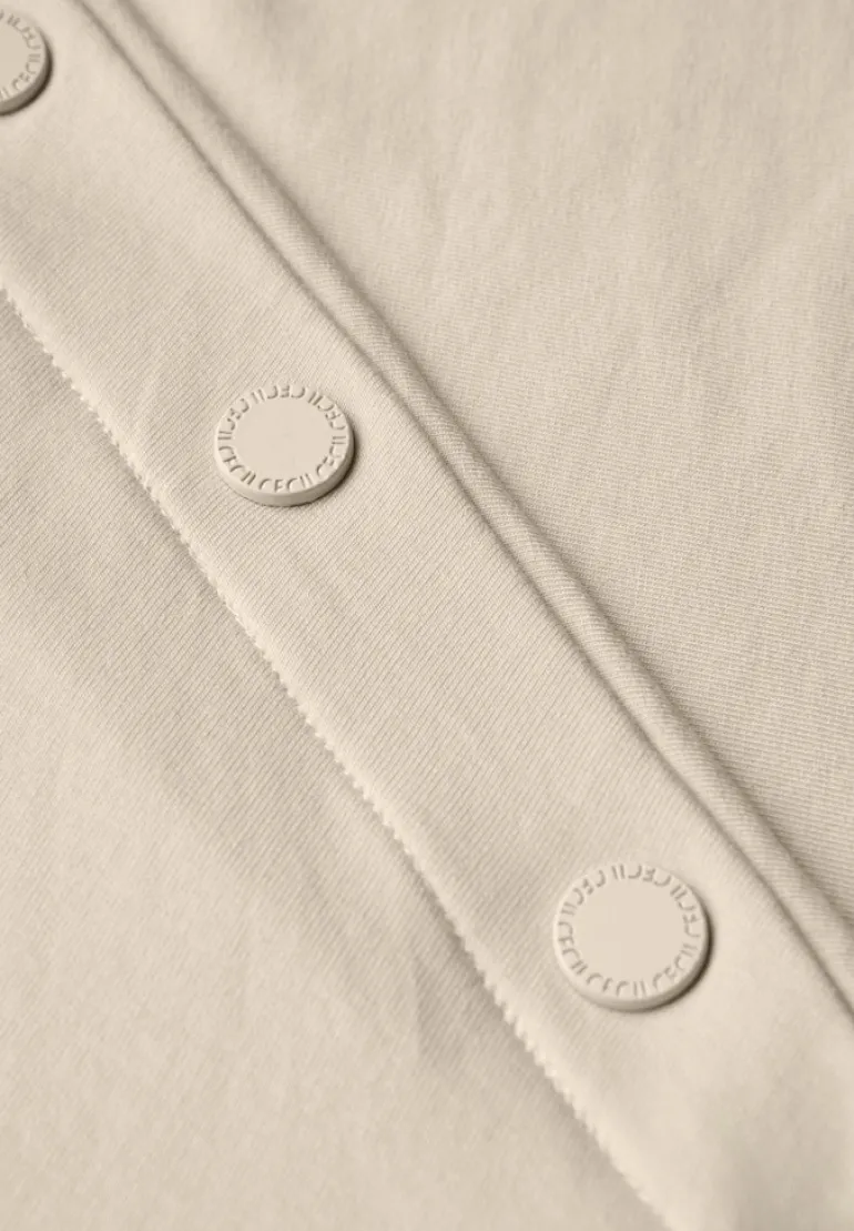 T-Shirt mit Knopfdetail light beige