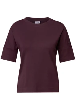 T-Shirt mit Knopfdetail mulberry red