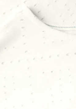 T-Shirt mit Lochmuster vanilla white