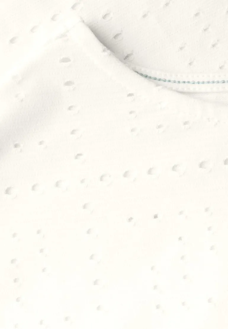 T-Shirt mit Lochmuster vanilla white