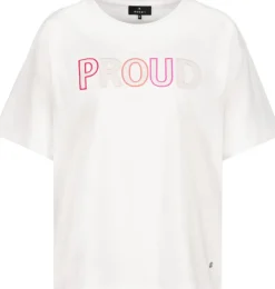 T-Shirt mit Pailletten Stickerei off-white