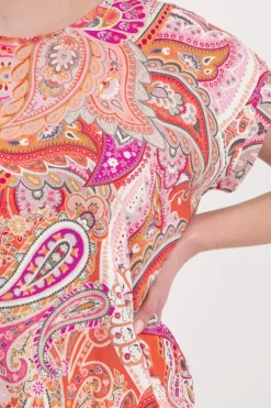 T-Shirt mit Paisleymuster apricot gemustert