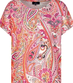 T-Shirt mit Paisleymuster apricot gemustert
