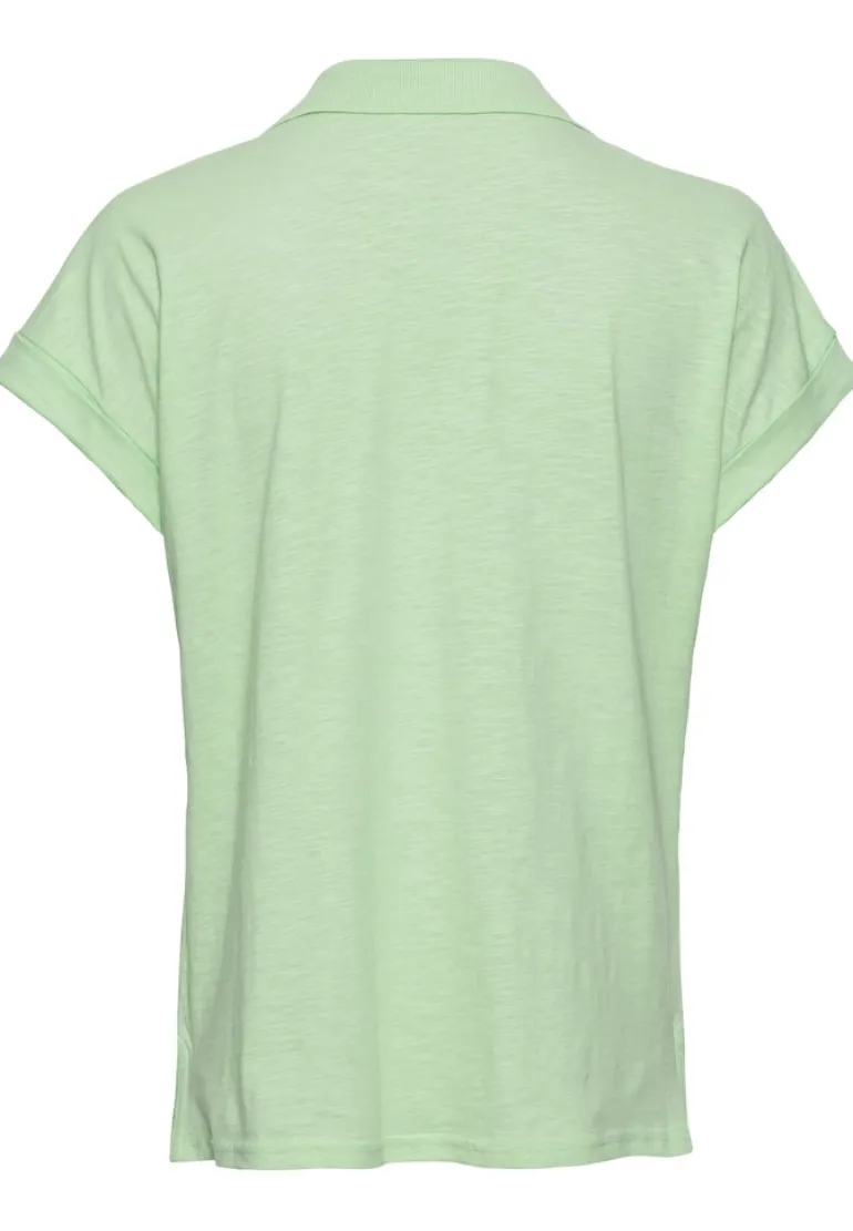 T-Shirt mit Polokragen aus Organic Cotton pistaccio