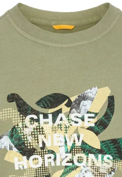 T-Shirt mit Print aus Organic Cotton dusty khaki