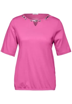 T-Shirt mit Print Detail bloomy pink