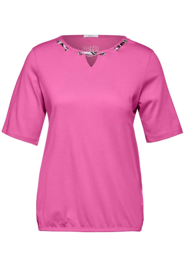 T-Shirt mit Print Detail bloomy pink