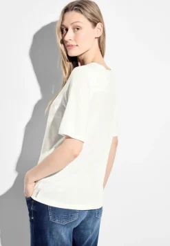 T-Shirt mit Print Detail vanilla white