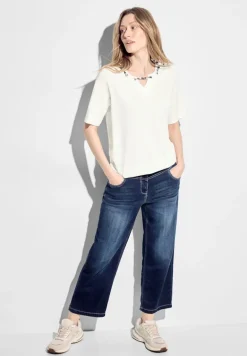 T-Shirt mit Print Detail vanilla white