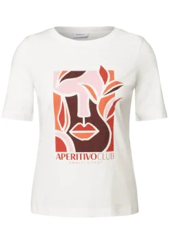 T-Shirt mit Print vanilla white