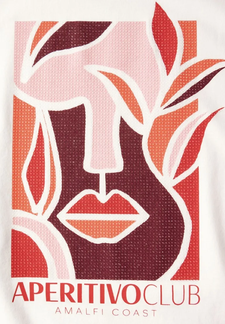 T-Shirt mit Print vanilla white