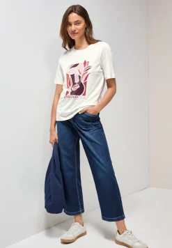 T-Shirt mit Print vanilla white