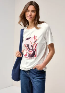 T-Shirt mit Print vanilla white
