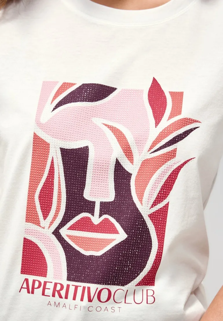T-Shirt mit Print vanilla white