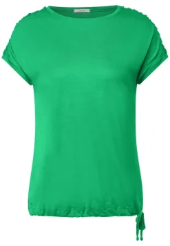 T-Shirt mit Raffdetails fresh green