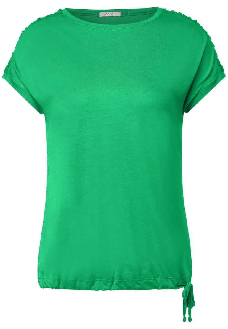 T-Shirt mit Raffdetails fresh green