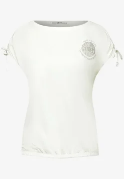 T-Shirt mit Raffung vanilla white