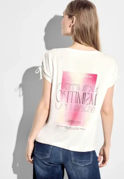 T-Shirt mit Raffung vanilla white