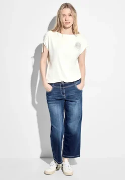 T-Shirt mit Raffung vanilla white