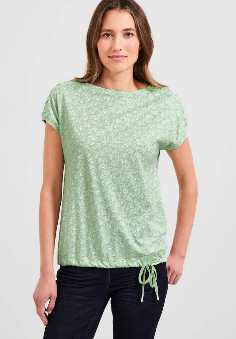 T-Shirt mit Smock Schultern fresh salvia green