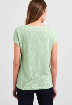 T-Shirt mit Smock Schultern fresh salvia green