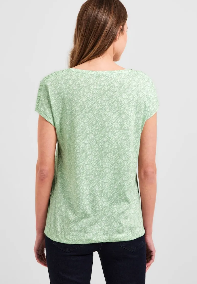 T-Shirt mit Smock Schultern fresh salvia green