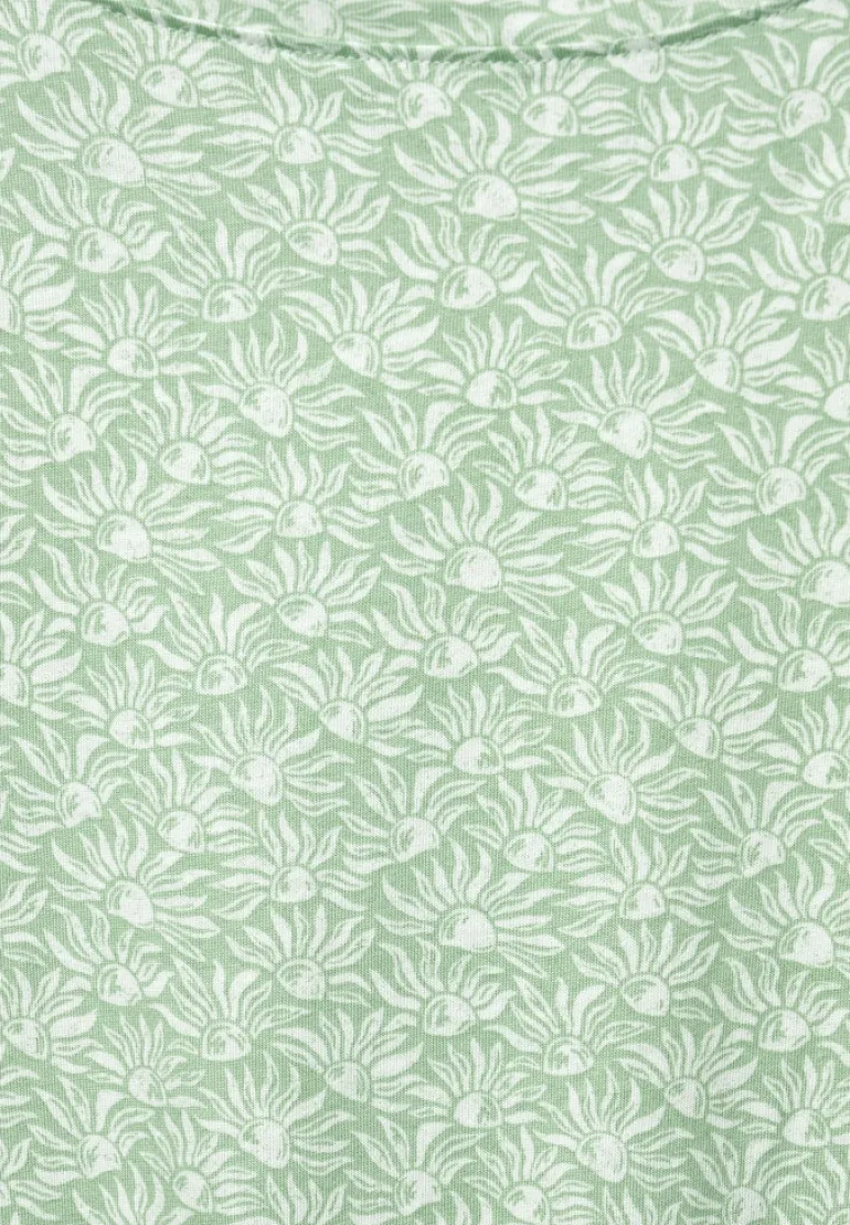T-Shirt mit Smock Schultern fresh salvia green