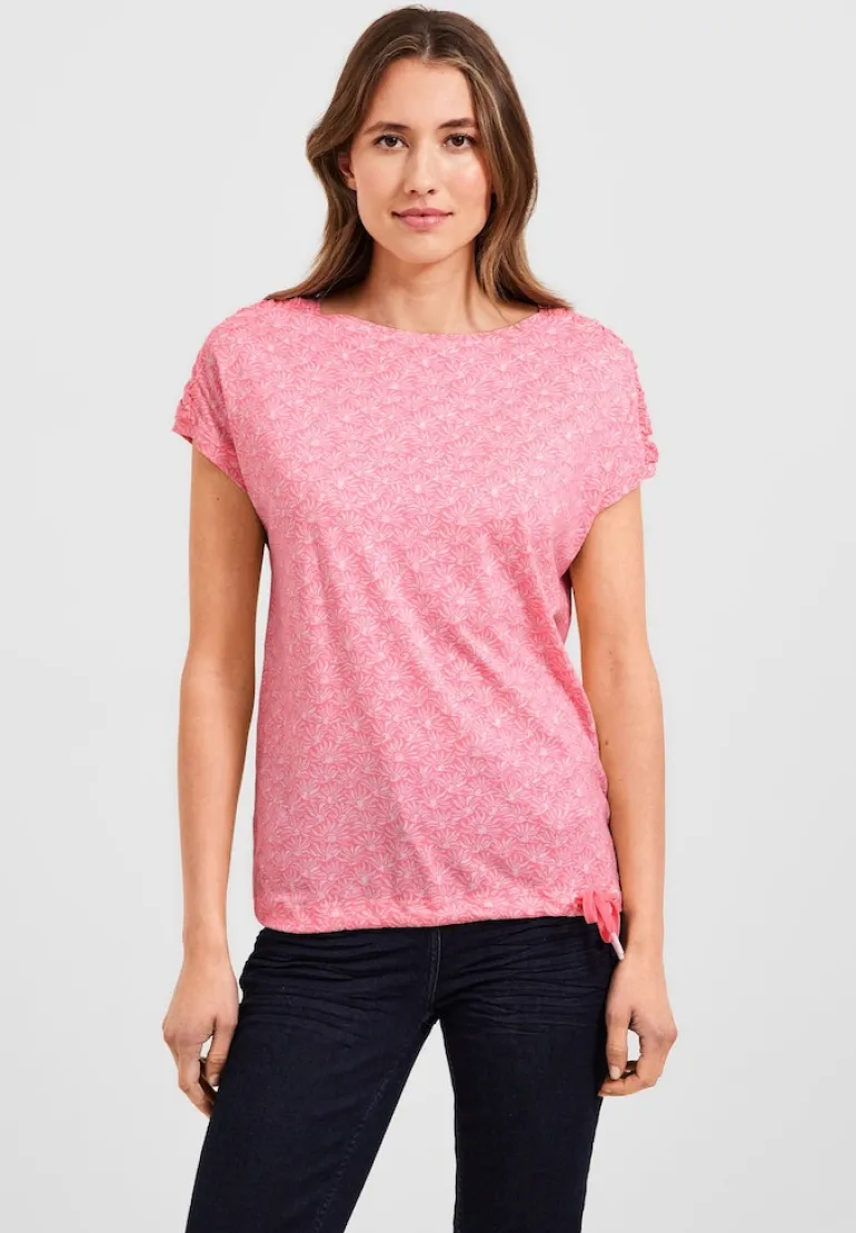 T-Shirt mit Smock Schultern soft pink