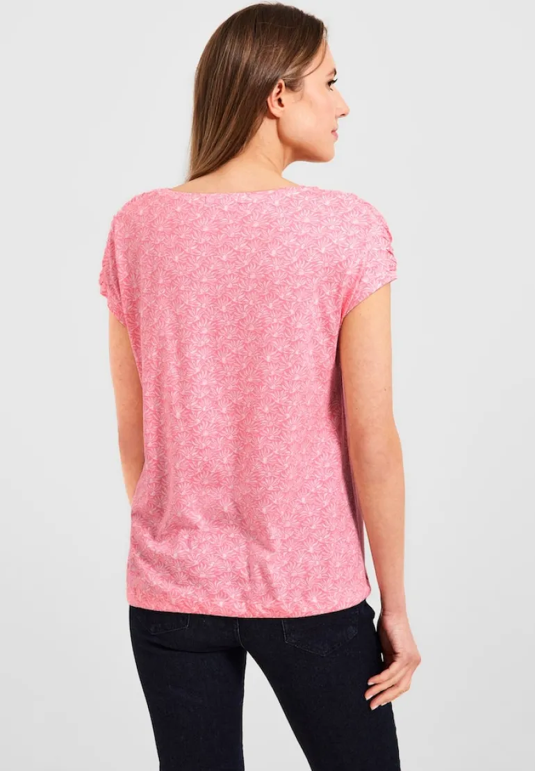 T-Shirt mit Smock Schultern soft pink