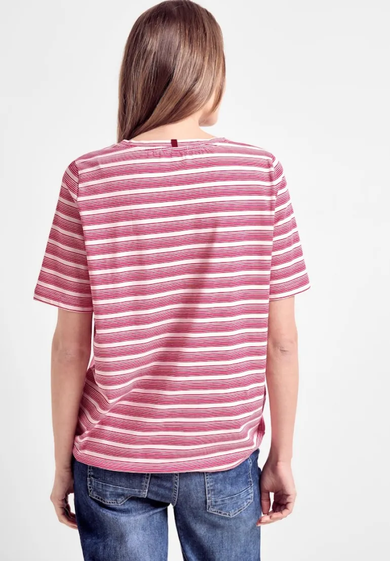 T-Shirt mit Streifenmix pink sorbet