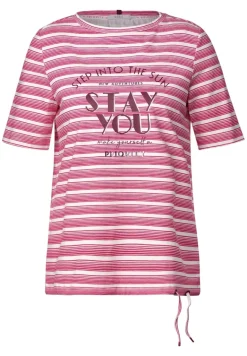 T-Shirt mit Streifenmix pink sorbet