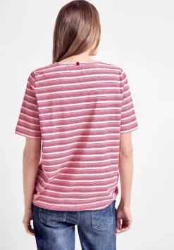 T-Shirt mit Streifenmix pink sorbet
