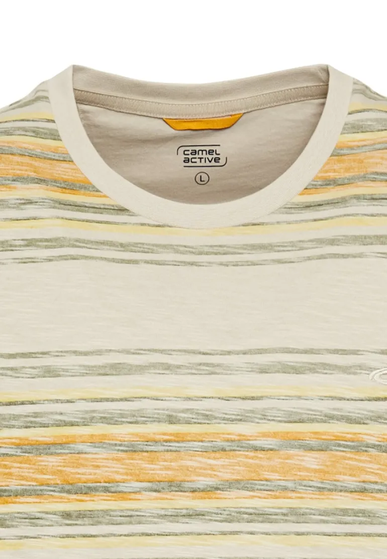 T-Shirt mit Streifenmuster aus Baumwolle sunflower