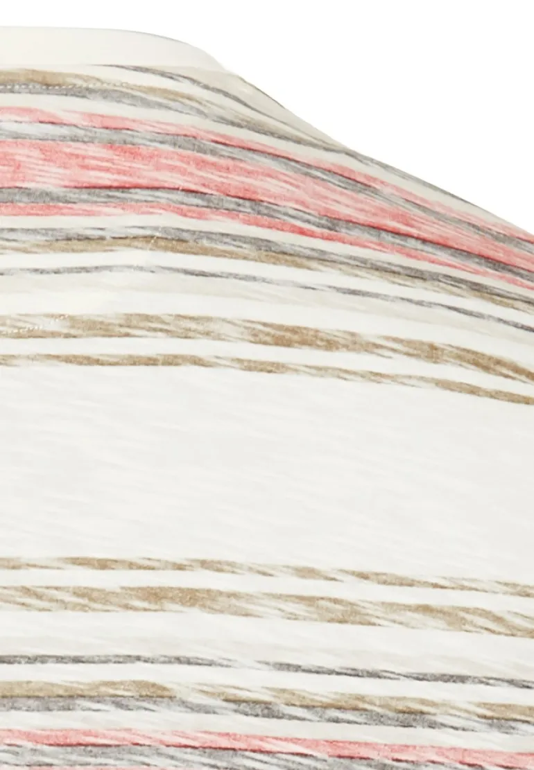 T-Shirt mit Streifenmuster aus Baumwolle sunfaded red