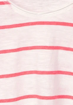 T-Shirt mit Streifenmuster bright coral
