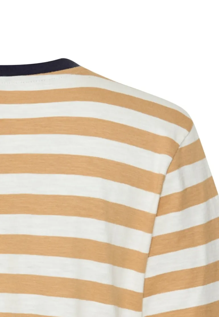 T-Shirt mit Streifenmuster caramel