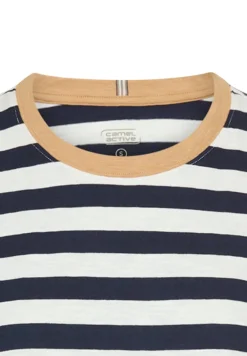 T-Shirt mit Streifenmuster ink blue