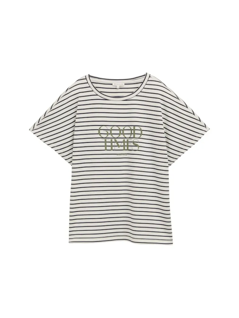 T-Shirt mit Streifenmuster offwhite navy tee stripe